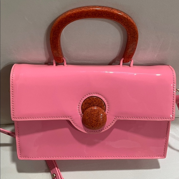 NWT Cult Gaia Pink Frida HandBag with Detachable Crossbody Strap - Picture 10 of 15